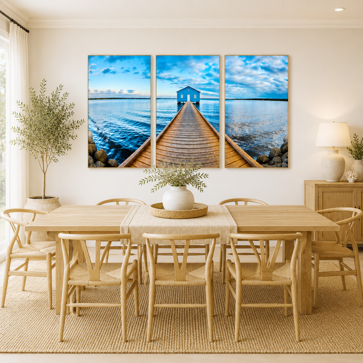 Path to the Blue Boathouse – Perth Triptych Wall Art