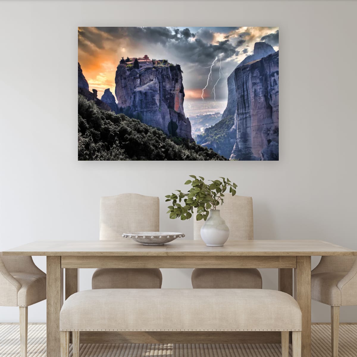 Meteora, Greece – Storm Landscape Wall Art