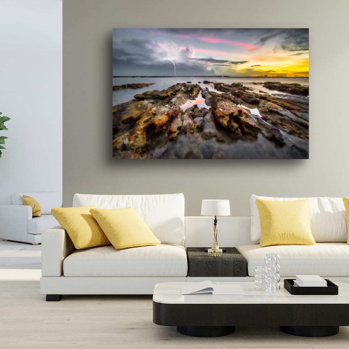 Storm Over Fannie Bay – Lightning Coastal Wall Art Print