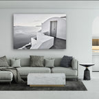 Santorini, Greek Islands – Minimal Monochrome Wall Art