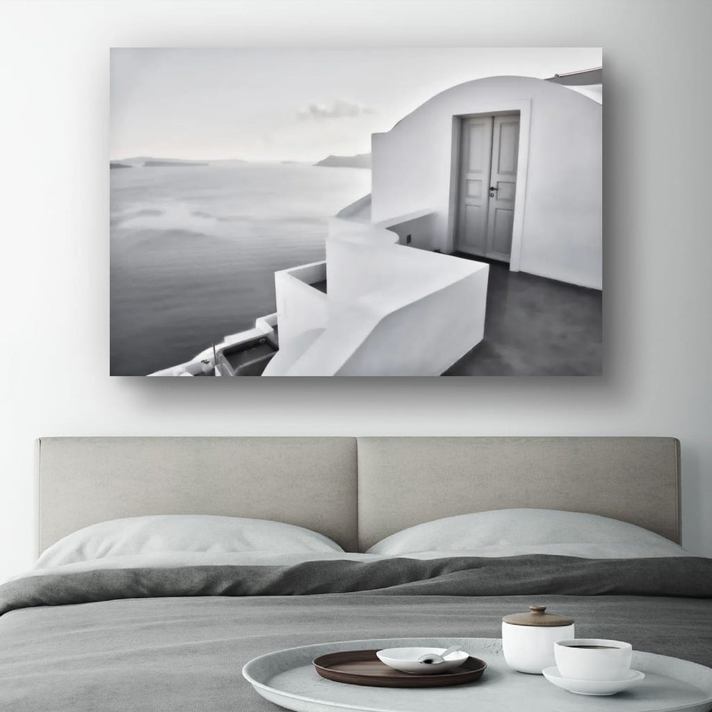 Santorini, Greek Islands – Minimal Monochrome Wall Art