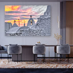 Sunset Bells of Mykonos, Greece – Coastal Wall Art