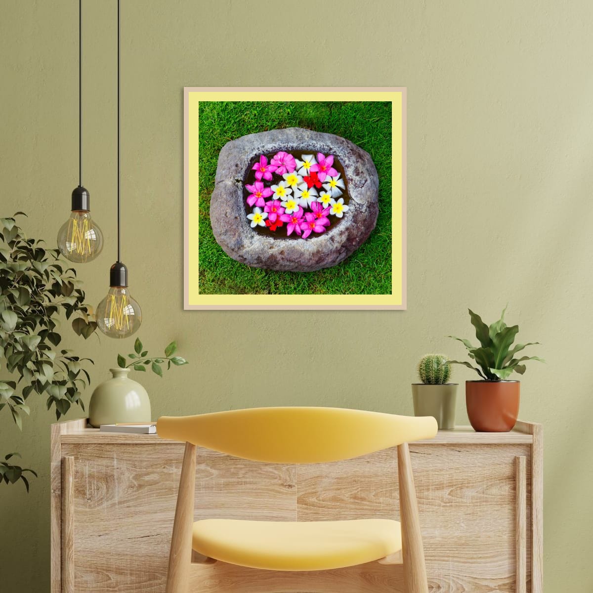 Tropical Floral Reflections, Bali, Indonesia – Botanical Wall Art