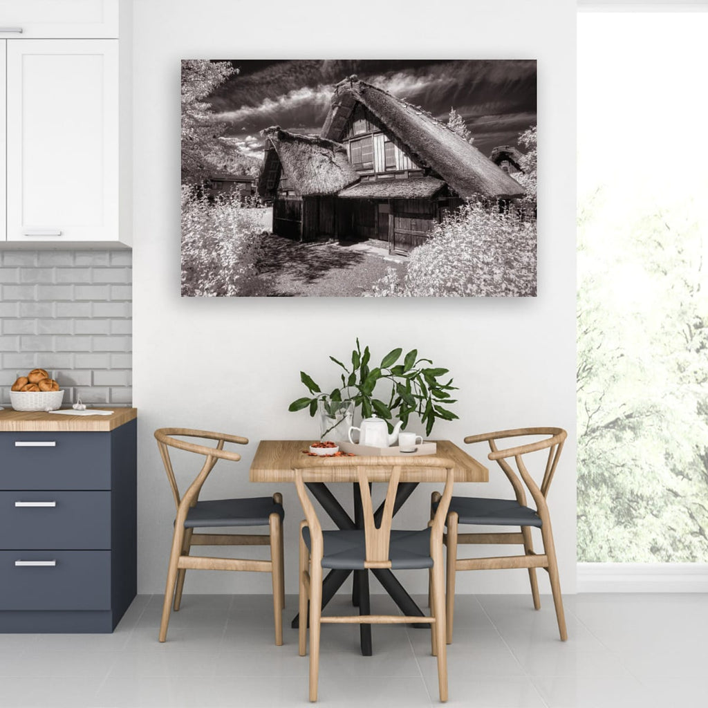 Shirakawa-go, Japan – Sepia Heritage Village Wall Art