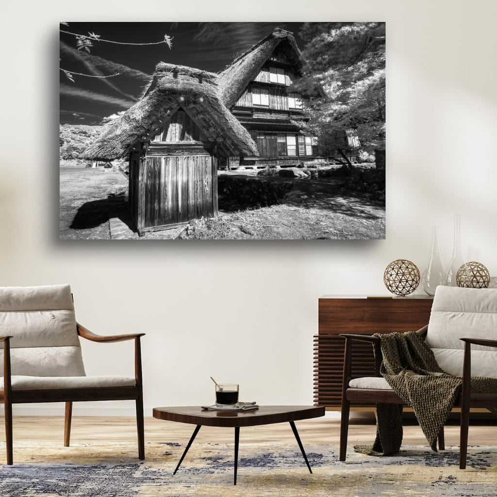 Shirakawa-go, Japan – Monochrome Infrared Wall Art