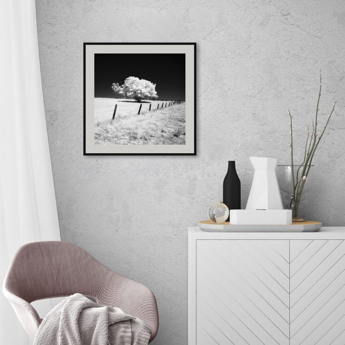Esk, Queensland – Infrared Monochrome Tree Wall Art