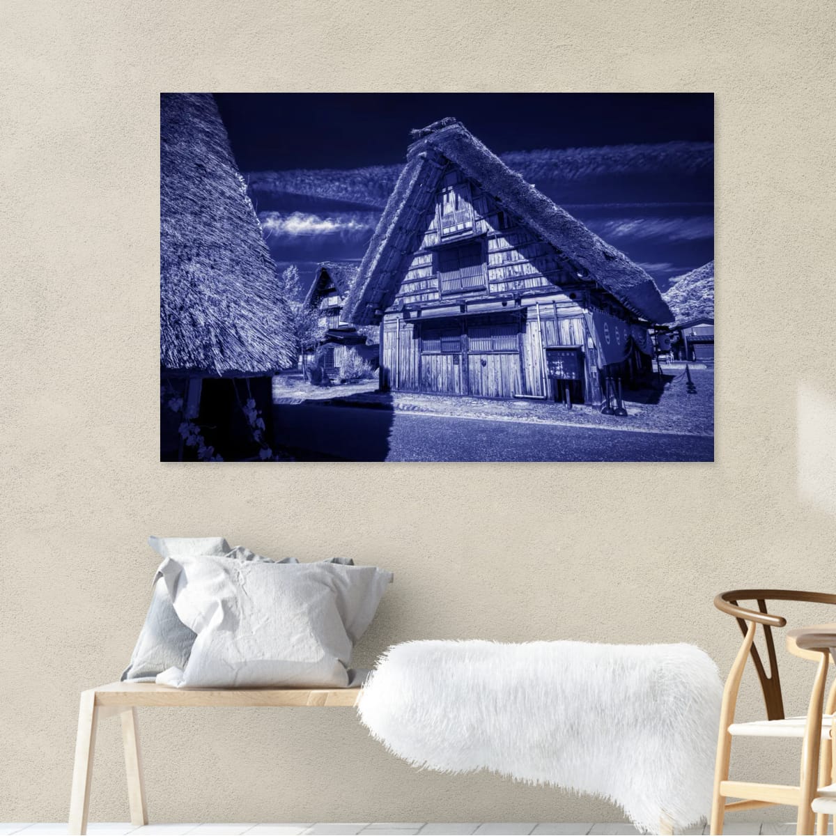 Shirakawa-go, Japan – Cool Tone Heritage Village Wall Art
