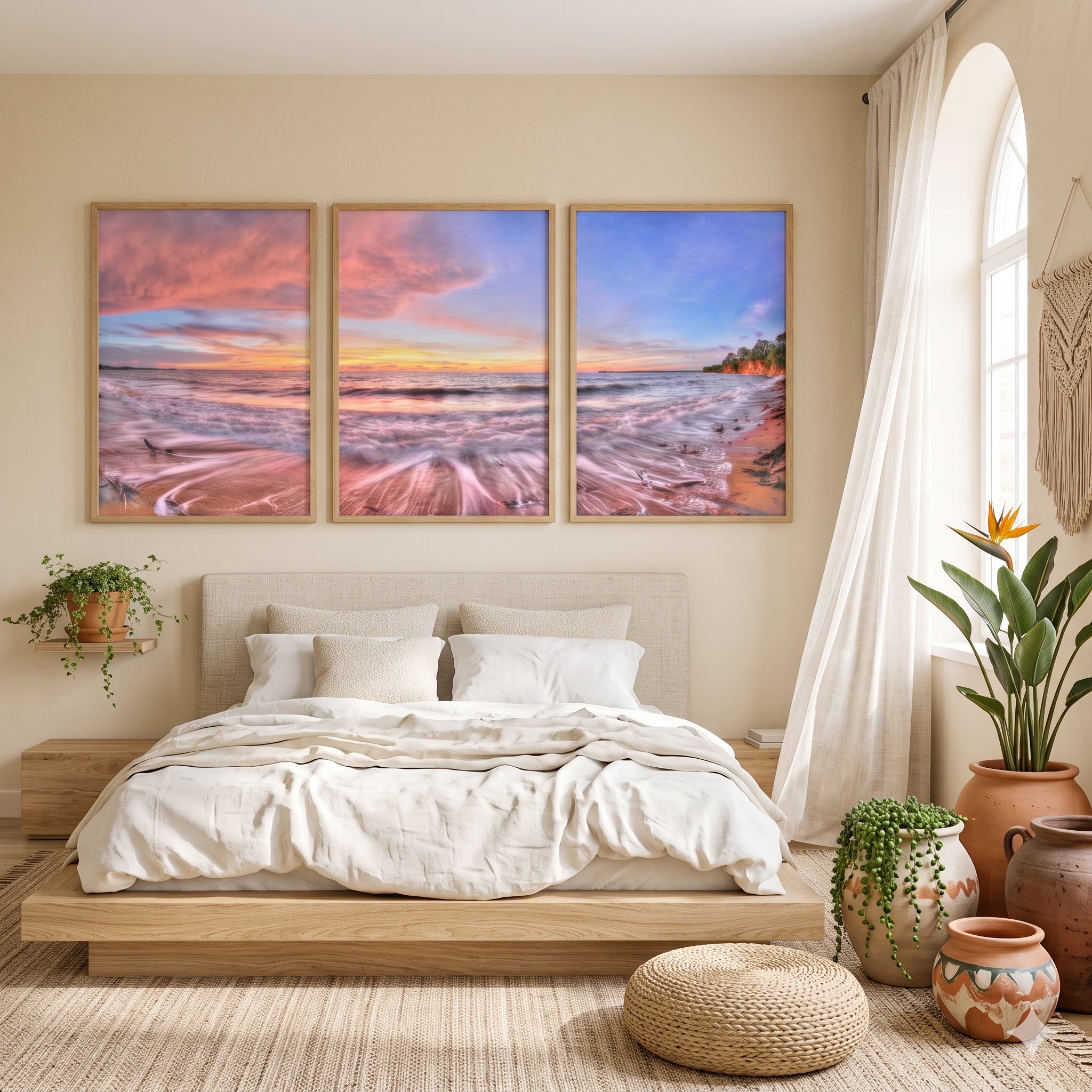 Blush of Dusk – Fannie Bay Triptych Wall Art
