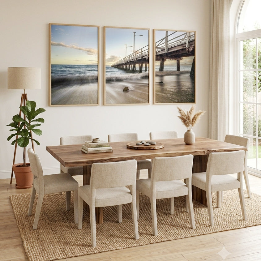 Timeless Tides – Picnic Bay Jetty Triptych Wall Art