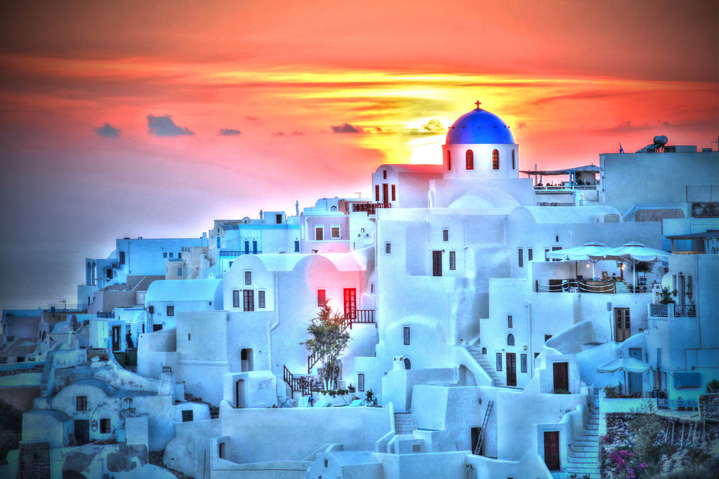 Santorini, Greece – Sunset Coastal Wall Art