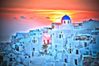 Santorini, Greece – Sunset Coastal Wall Art