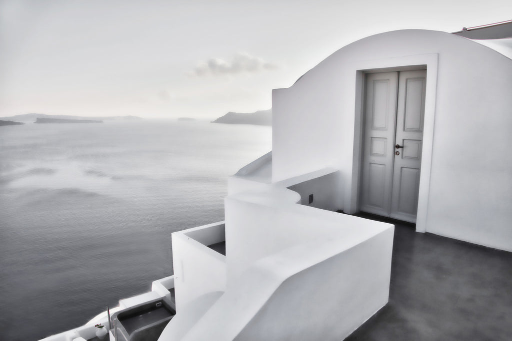 Santorini, Greek Islands – Minimal Monochrome Wall Art