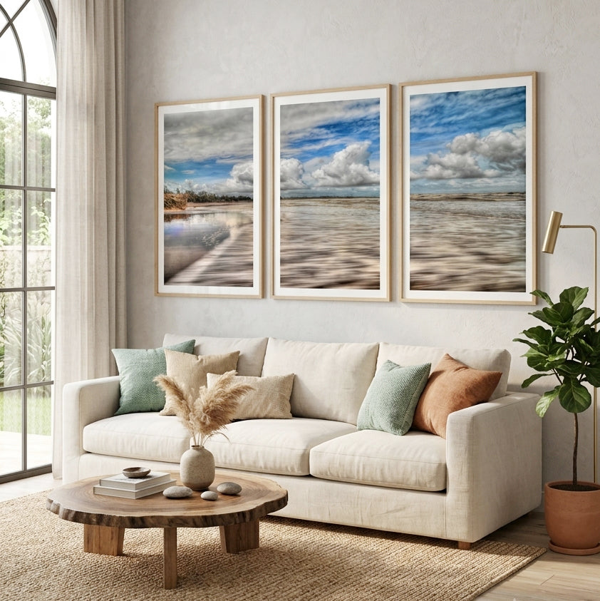 Tidal Reflections – Casuarina Beach Triptych Wall Art